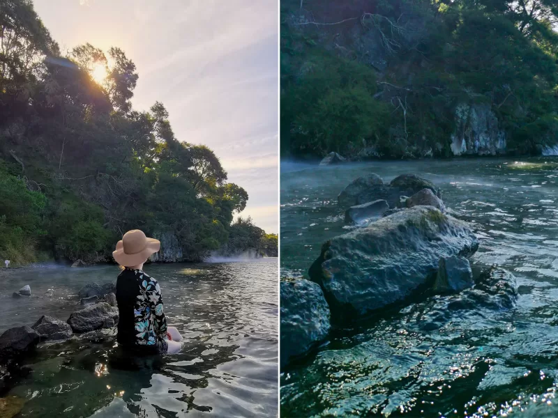 Hot water beach to finish the hike of Tarawera Trail