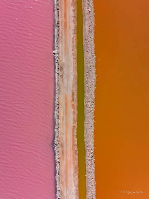 Hutt Lagoon Top Down Art Print -Pink Lake