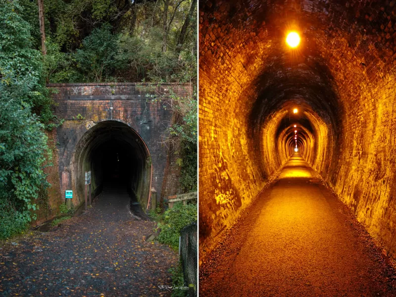 Hauraki Ral Tunnel along the Karangahake Gorge Trail