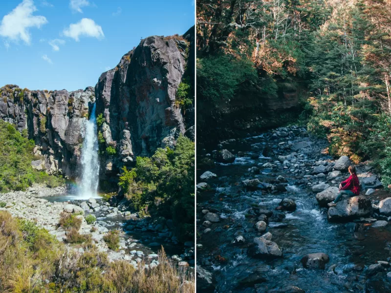 Tama Lakes Day Hike - Taranaki Falls & Stream